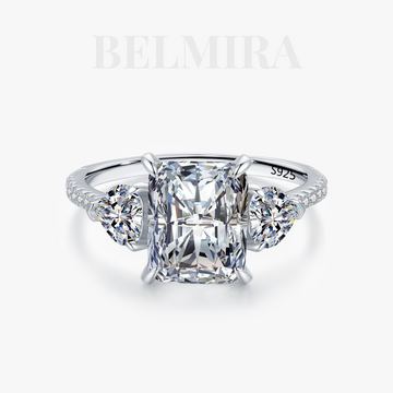 Anel BELMIRA Prisma Real - Prata 925 com Pedra Retangular e Zircônia 5A