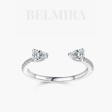Anel Belmira Elora - Prata 925 Ajustável com Zircônias Cúbicas