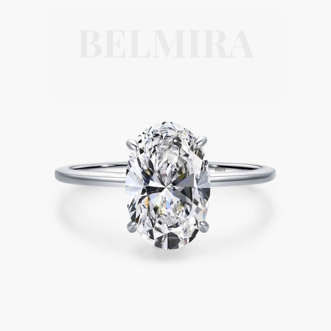 Anel Belmira Solenne - Prata 925 com Zircônia Oval de Alto Brilho